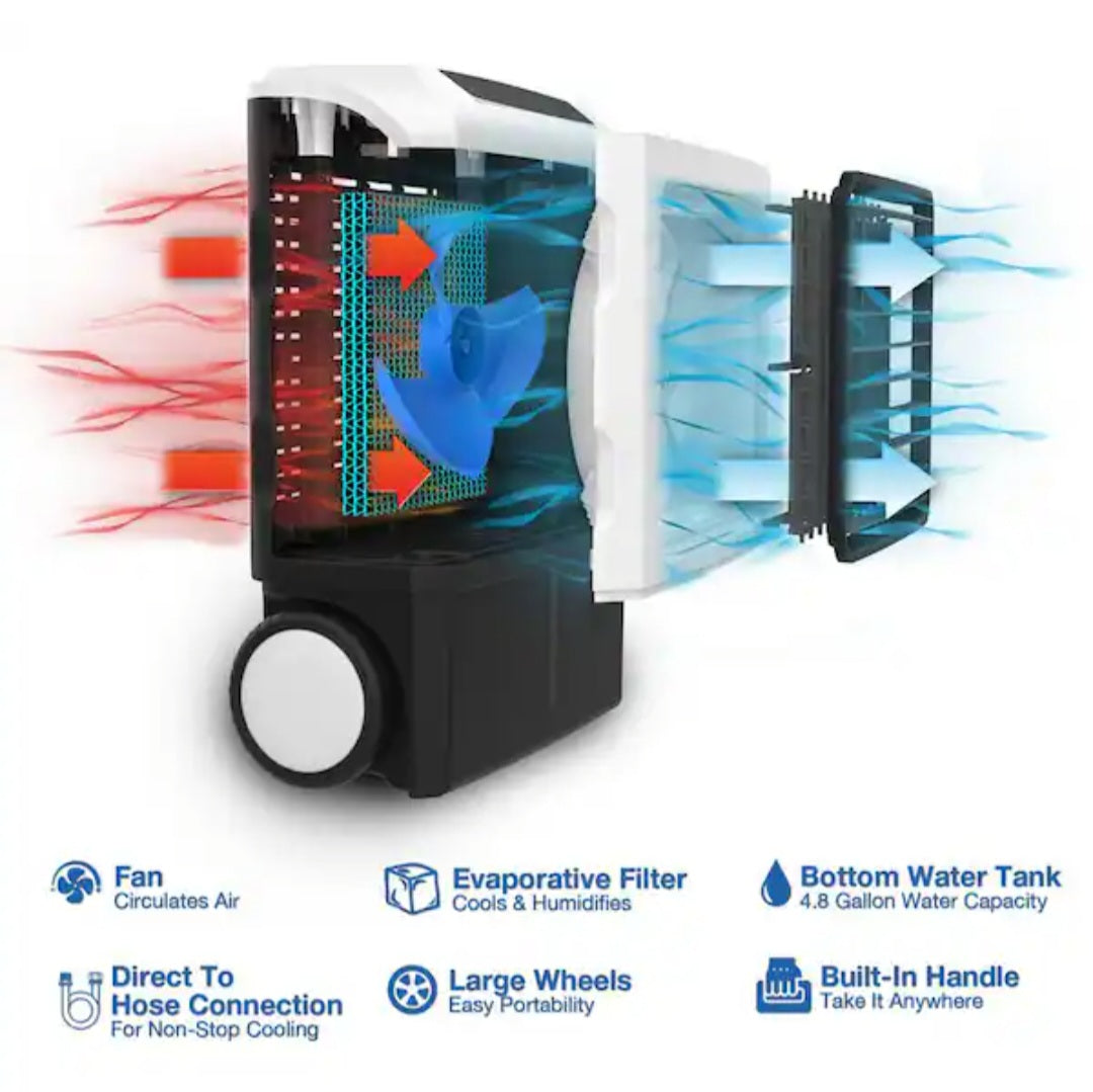 1300 CFM 3-Speed Settings Portable Evaporative Air Cooler 1300 CFM 3-Speed Settings Portable Evaporative Air Cooler